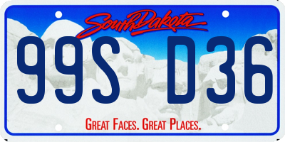 SD license plate 99SD36