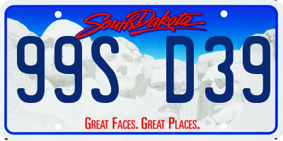 SD license plate 99SD39