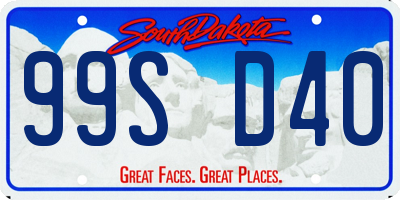 SD license plate 99SD40