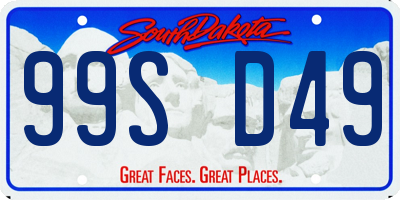 SD license plate 99SD49