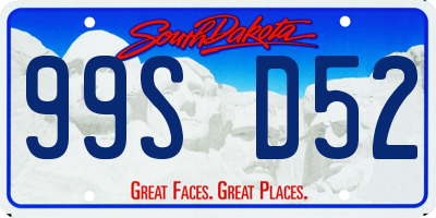 SD license plate 99SD52