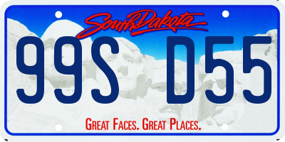 SD license plate 99SD55