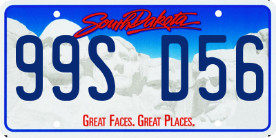 SD license plate 99SD56