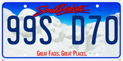 SD license plate 99SD70