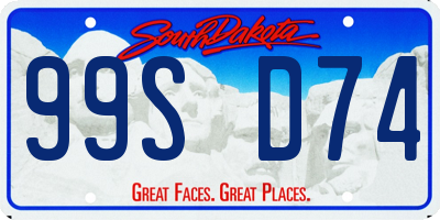 SD license plate 99SD74