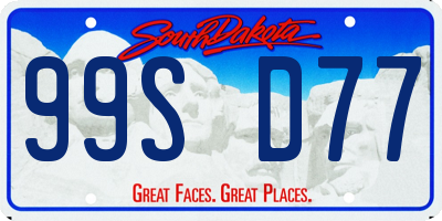 SD license plate 99SD77