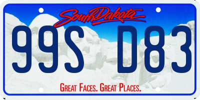SD license plate 99SD83