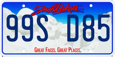 SD license plate 99SD85