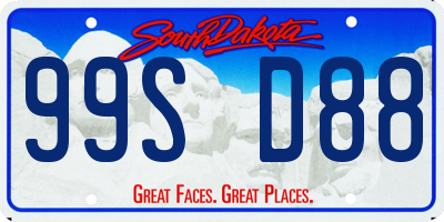 SD license plate 99SD88