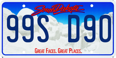 SD license plate 99SD90