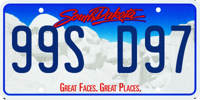 SD license plate 99SD97