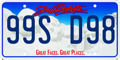 SD license plate 99SD98