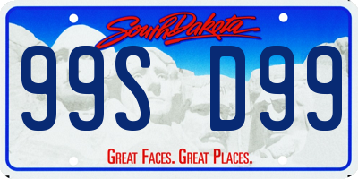 SD license plate 99SD99