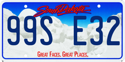 SD license plate 99SE32