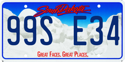 SD license plate 99SE34
