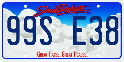 SD license plate 99SE38