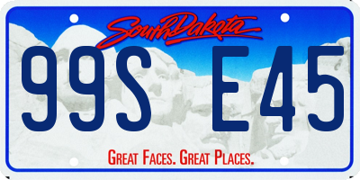 SD license plate 99SE45