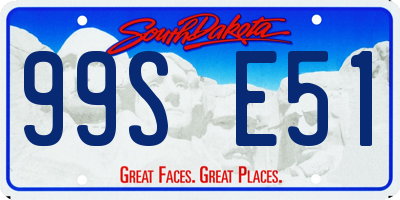 SD license plate 99SE51