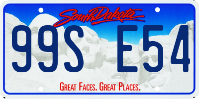 SD license plate 99SE54