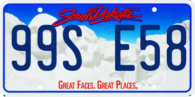 SD license plate 99SE58