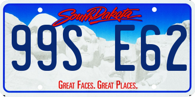 SD license plate 99SE62