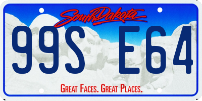 SD license plate 99SE64