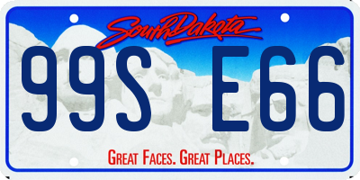 SD license plate 99SE66