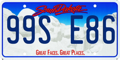SD license plate 99SE86