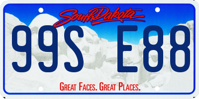 SD license plate 99SE88