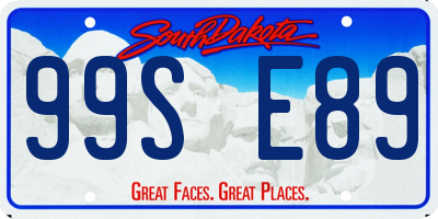 SD license plate 99SE89