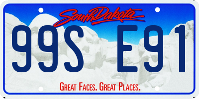 SD license plate 99SE91