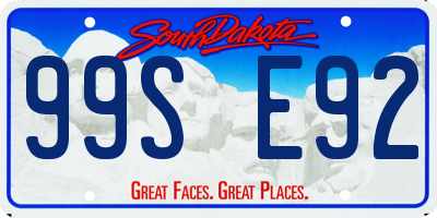 SD license plate 99SE92