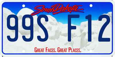 SD license plate 99SF12