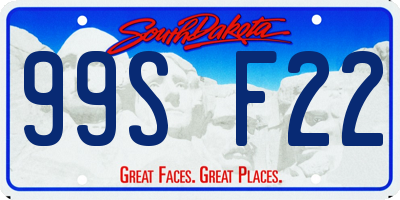 SD license plate 99SF22