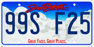SD license plate 99SF25
