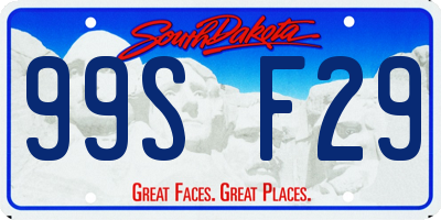 SD license plate 99SF29