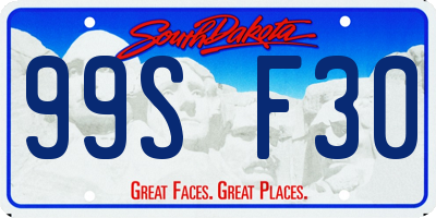 SD license plate 99SF30