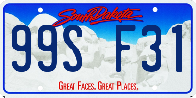 SD license plate 99SF31