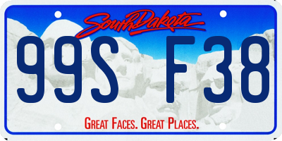 SD license plate 99SF38