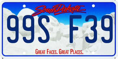 SD license plate 99SF39