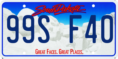 SD license plate 99SF40