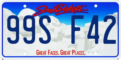 SD license plate 99SF42