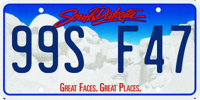 SD license plate 99SF47