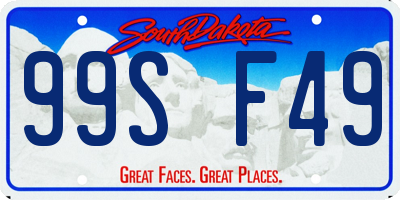 SD license plate 99SF49