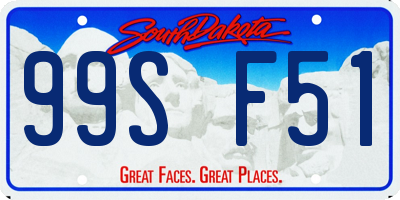 SD license plate 99SF51