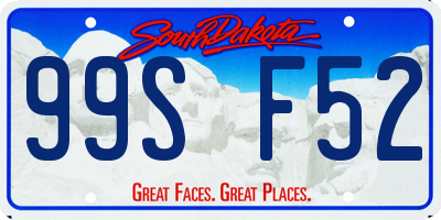 SD license plate 99SF52