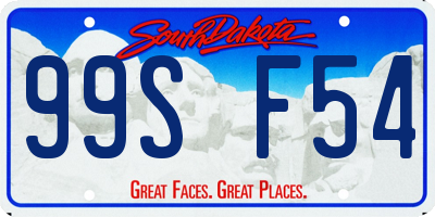 SD license plate 99SF54