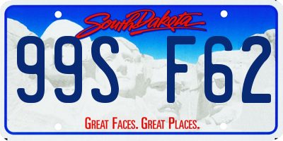 SD license plate 99SF62