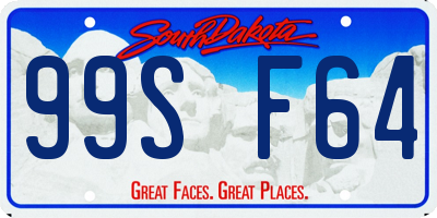 SD license plate 99SF64