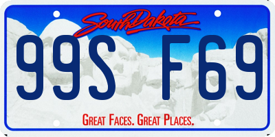 SD license plate 99SF69